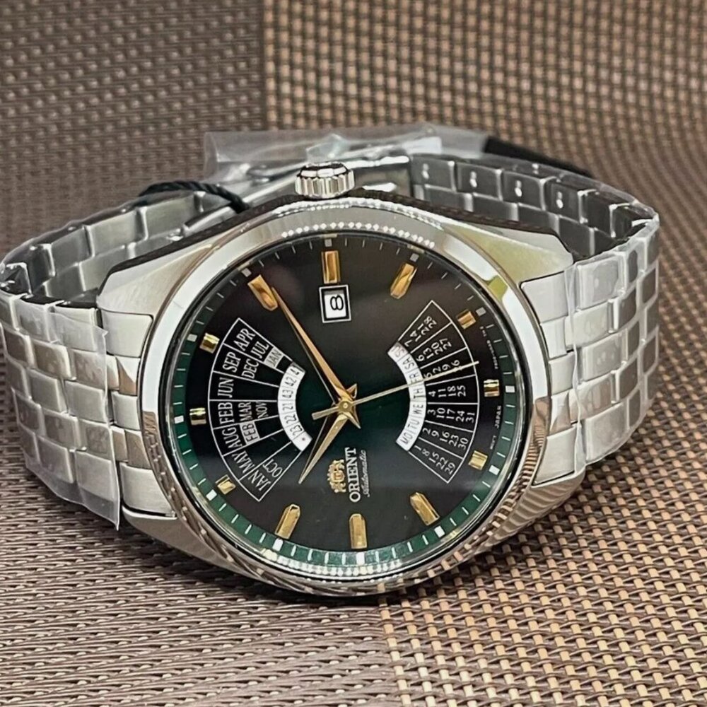 New Orient Multi Calendar Green Analog Steel Men Watch
